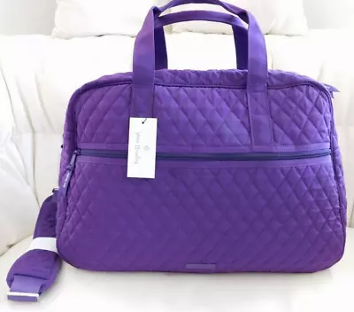 VERA BRADLEY Medium Traveler Bag Weekender - Elderberry Purple Microfiber - NWT • $99.95