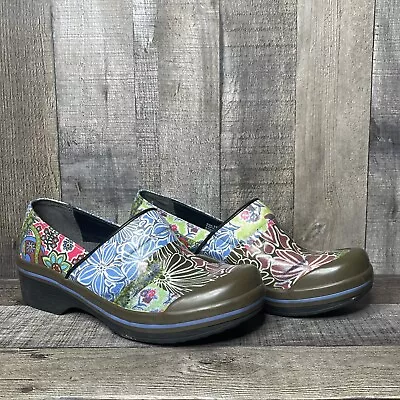 Womens Dansko Vegan Volley Multicolor Floral Patchwork Comfort Clogs Size EU 37 • $49.99