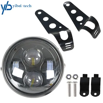 For Cafe Racer 6.5  Motorcycle Universal LED Headlight Lamp High Low Beam • $7.87