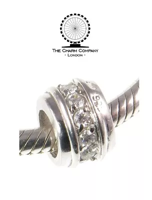 Genuine CHARM COMPANY 925 Sterling Silver SPARKLE Charm Bead Spacer • £13.99