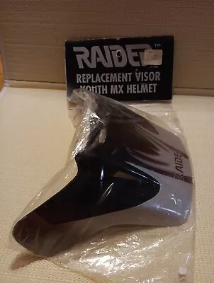 Raider Replacement Visor Youth MX Helmet New In Bag Balck/Gray • $10