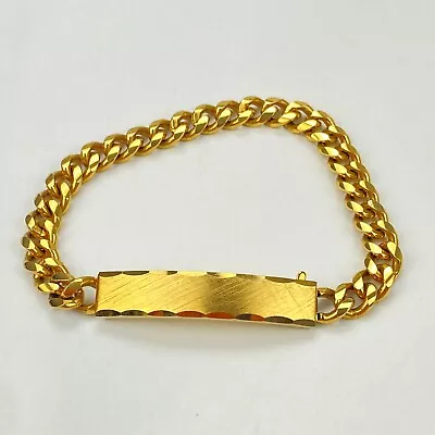 Vintage Speidel Gold Electroplate Engravable Bracelet NOT Engraved 7  Long • $39.99