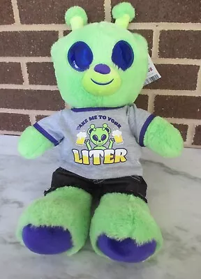 Build A Bear Alien Bear 18  Plush Green-Take Me To You Liter T-Shirt/ Black Jean • $54