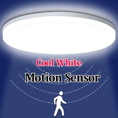£11.90 • Buy LED Ceiling Light PIR Motion Sensor 24-36W Bathroom Kitchen Hallway Home Lamps