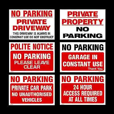 No Parking / Private Property Sign Sticker Metal - All Sizes - All Materials • £2.49