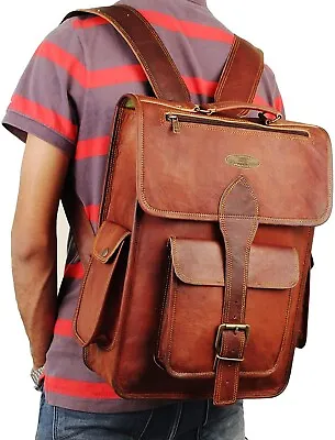 Genuine Vintage Leather Backpack For Men | Perfect Mens Backpack For Daily Use • $59.60