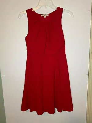 Ya Los Angeles Sz Small A-Line Dress Red Silk Blend Sleeveless EUC • $32.18