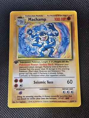 Pokémon TCG Machamp Base Set 8/102 Holo 1st Edition Holo Rare LP/MP • £1.90