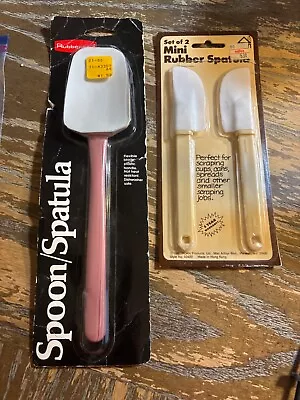 VINTAGE Pink RUBBERMAID COOKING SILICONE SCRAPER SPATULA  NOS 1987 Plus Extra • $19.99