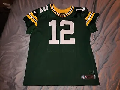 AARON RODGERS #12 PACKERS HOME NIKE ELITE AUTHENTIC FOOTBALL JERSEY Sz 48 • $236.12