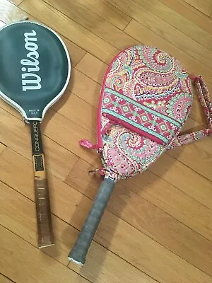 Vera Bradley Tennis Racket Sling Bag Capri Melon Filigree Pink Quilted Wilson • $28