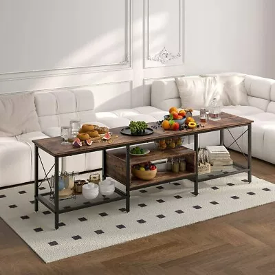 Industrial Living Room Table TV Stand Entertainment Center Console Side Large • $147.11