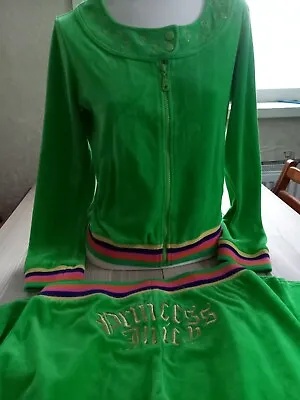 Vintage Juicy Couture Velour Tracksuit  Jacket Pants Green Made In Usa • $99