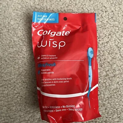 Colgate Max Fresh Wisp Disposable Mini Toothbrush - Peppermint 24 Count 07/25 • $9.50