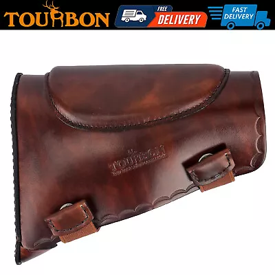 Tourbon Real Leather Slip On Recoil Pad Holder Buttstock Cover Cheek Riser Rest • $79.99