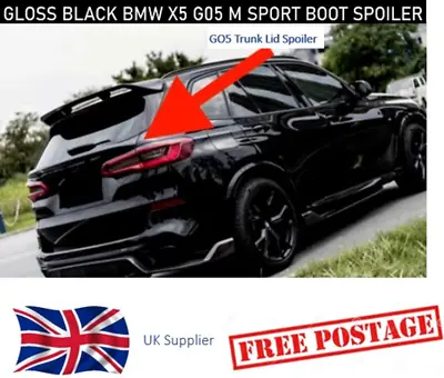 Bmw X5 G05 Rear Spoiler Gloss Black Aero V Style Rear Mid Trunk Lip Spoiler • £84.99