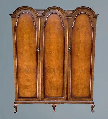 Antique Burr Walnut Queen Anne Triple Domed Wardrobe • £750