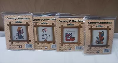 Lot Of 4-Vintage Country Collectibles Mini Cross Stitch Kits  • $4