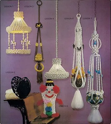 Vtg Patterns - Carousel Lamp Plant Hanger #SH2 Macrame School House Vol 2 Book • $14.77