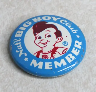 Vintage Pinback Bob's Big Boy Nat'l Club Member Restuarant Pin RJ56 • $12.99