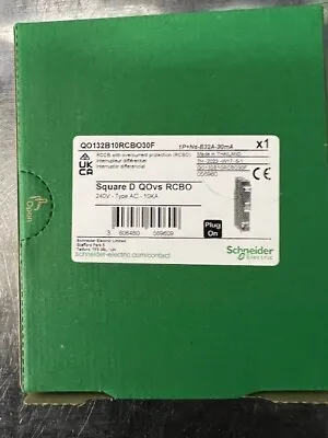 Schneider QOVs QOE 32A 32 Amp RCBO B32 QO132B10RCBO30F Square D 30m C • £89