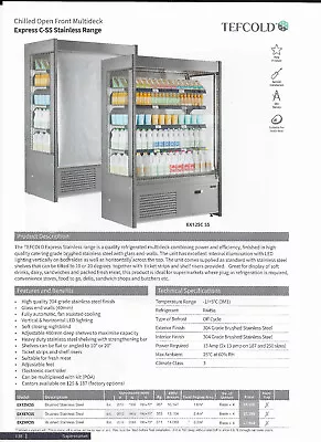 DAIRY DISPLAY FRIDGE GRADED STAINLESS STEEL CABINET 1330mm WIDE @ £1999 +VAT • £2399