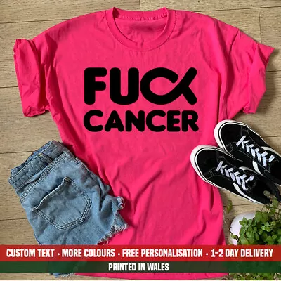 Ladies FU Cancer T Shirt Running Race F U Run For Life Charity Personalised Top • £14.99