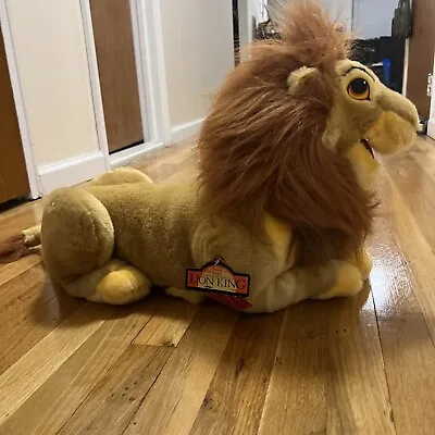 Vintage Walt Disney Lion King Mufasa Plush Puppet 22” Stuffed Animal Toy Large • $39.99