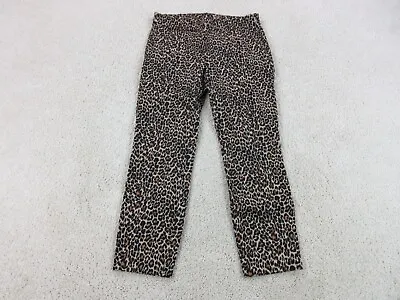 J Crew Pants Womens 4 Brown Black Cheetah Animal Print Pockets Winnie Ladies • $18.88