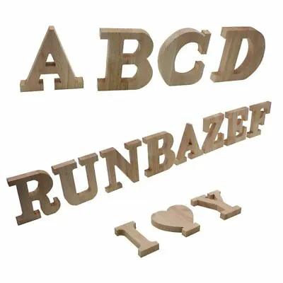 $7.49 • Buy Letters Alphabet Wooden Applique Decorational Hand Crafted Decor English Symbols