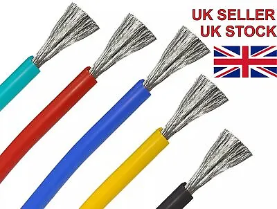 Flexible Soft Silicone Wire Cable 4/6/8/10/12/14/16/18/20/22 AWG Many Colours UK • £7.69