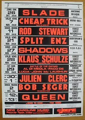 QUEEN SLADE SHADOWS KLAUS SCHULZE Original Silkscreen Concert Poster '80 • $120