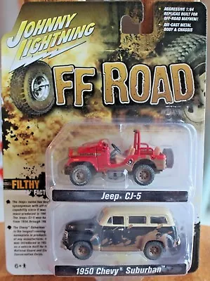 2018 JOHNNY LIGHTNING 2 Pack OFF ROAD JEEP CJ-5 And 1950 CHEVY SUBURBAN • $14.95