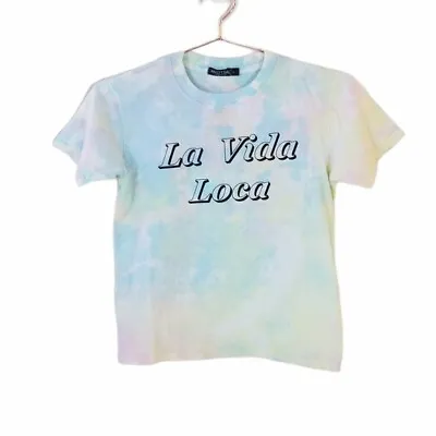 NWT NASTY GAL L  La Vida Loca  Tie Dye Cropped Graphic Tee Women • $19.99