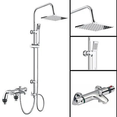 £94.95 • Buy Modern Thermostatic Bath Shower Mixer Taps Deck Mounted Chrome Bathroom And Kit