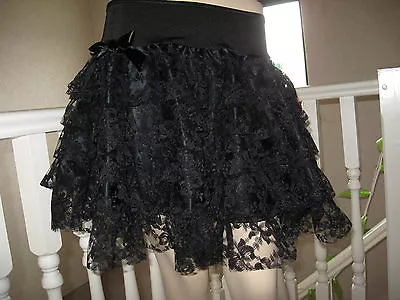 Black Lace Tiered Skirt Rara Red White Burgundy Gothic Steampunk Party Festival • $82.20