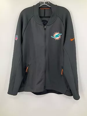 Miami Dolphins Nike Team Issued Dark Grey Full Zip Jacket New Size: 2xl • $89.99