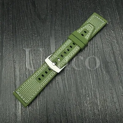 20 22 MM Green Gummy Strap Rubber Nylon Watch Band Quick Release Fits For Timex • $12.99