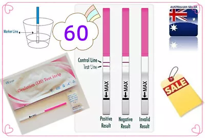 OVULATION (LH) TESTS URINE STRIPS Fertility Tests X 60 FREE Tracking POSTAGE • $18.78