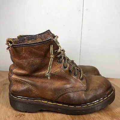 Vintage Dr Doc Martens Boots Mens UK ~7 US 8 England Brown Leather Classic • $69.97