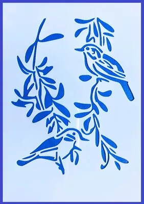 A4 Flexible Stencil *BIRDS ON WILLOW TREE* Branch Card Making Crafts 21cm X 29cm • $10.95