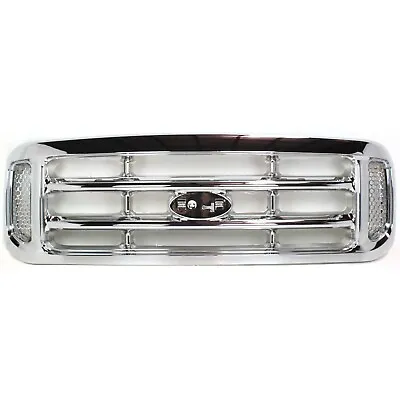 $113.85 • Buy Grille For 99-2004 Ford F-250 Super Duty F-350 Super Duty Chrome Plastic