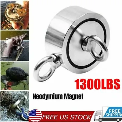 1300LBS Pull Force Fishing Magnet Kit Super Strong Neodymium Treasure Hunting • $27.53