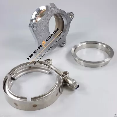 T3 T3/T4 5 Bolt Turbo Housing Exhaust Flange To 2.5  V-Band Conversion Adapter • $61.10