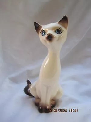 Vintage Retro Kitsch Siamese Cat Figurine Ornament 20cm Japan 1960’s • $28