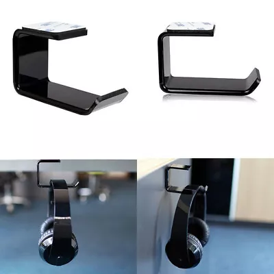 $6.62 • Buy Headphone Stand Hanger Clever Holder Hook New Dual Headset Under Desk Mount Tape