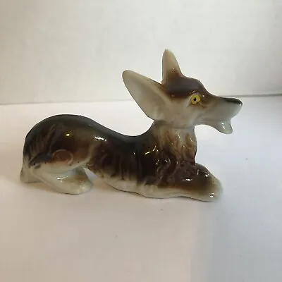$2.99 • Buy Antique Vintage Dog German Shepherd Laying Down Porcelain Figurine Japan