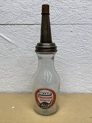 Sinclair Pennsylvania Motor Oil Bottle Spout Cap Glass Vintage Style Gas Station • $19.99