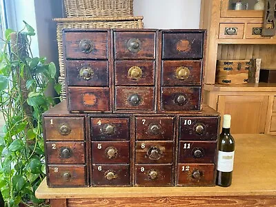 £849.99 • Buy Bank Of Scratch Built Drawers, Apothecary. Collectors. Haberdashery, Industrial