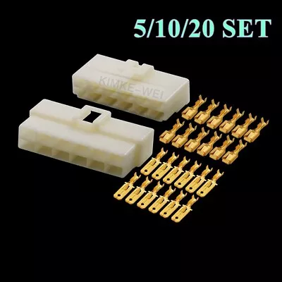 12 Pin/Way 6.3mm Electrical Multi Connector Plug Kit For Car Motorcycle Scooter • £9.94
